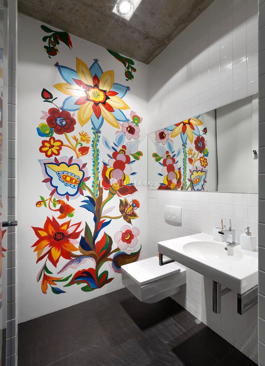 现代卫生间墙面墙绘装修效果图
