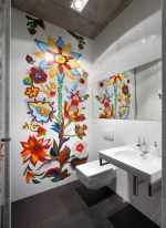 现代卫生间墙面墙绘装修效果图