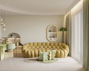 法式客厅沙发 马卡龙装修风格效果图