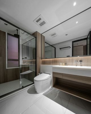 170平米现代住宅卫生间洗手台装修设计效果图