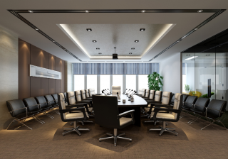 长沙大型企业办公室会议室装修效果图
