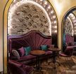 长沙法式古典咖啡厅卡座背景墙装修效果图