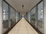 广州建筑公司办公室内走廊地板装修设计效果图