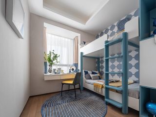 现代儿童房高低床装修实景图