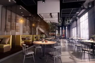 广州咖啡馆大厅布局设计效果图