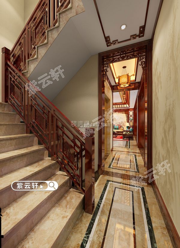 中式别墅楼梯间设计图