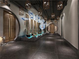 广州自助餐厅走廊装饰效果图