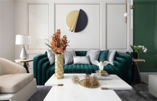 现代轻奢客厅沙发墙设计效果图