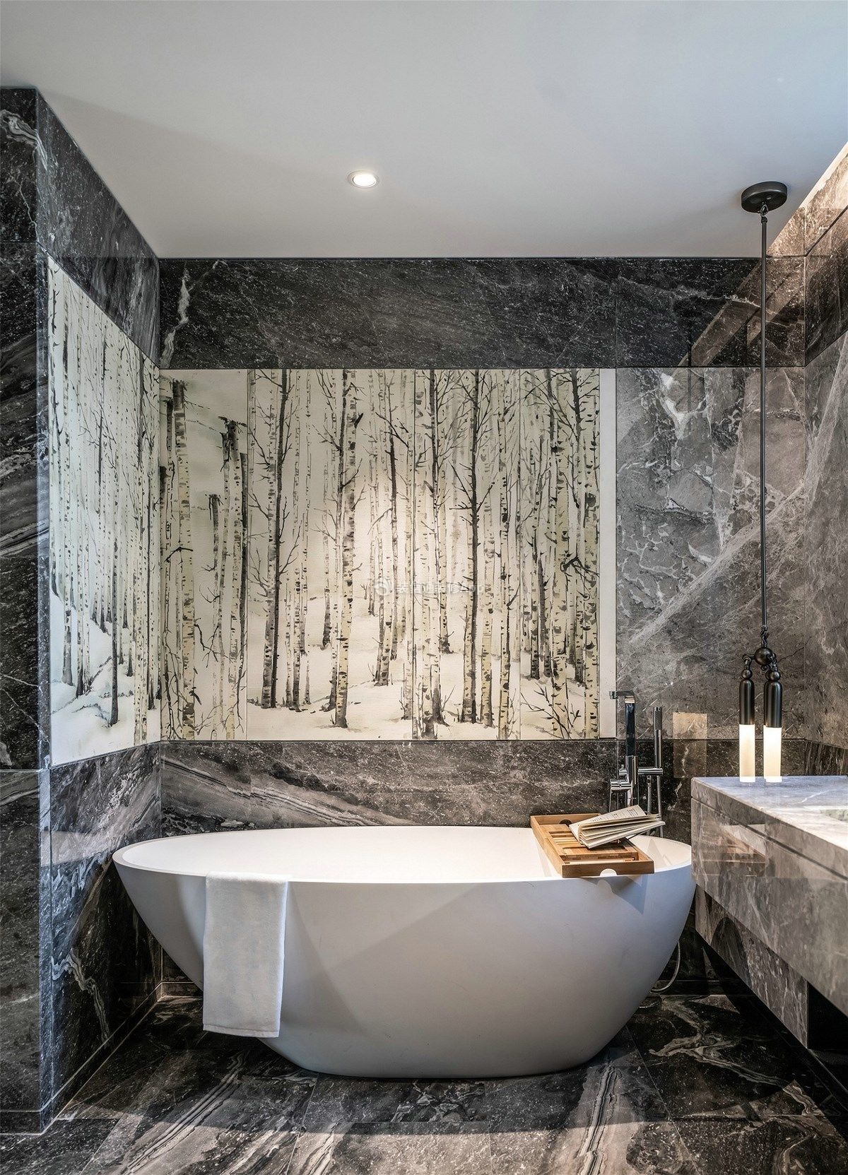 现代时尚卫生间浴缸背景墙设计图图片素材-编号26500706-图行天下