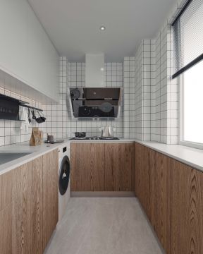 三室两厅北欧风格U型厨房装修效果图