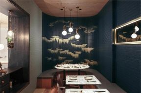北京烤鱼餐厅背景墙装修效果图