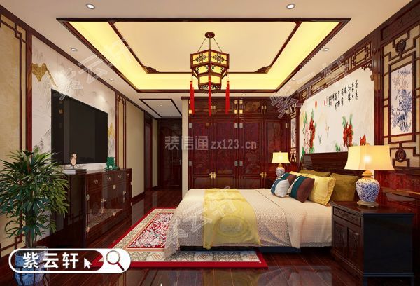 中式别墅古典装修 卧室
