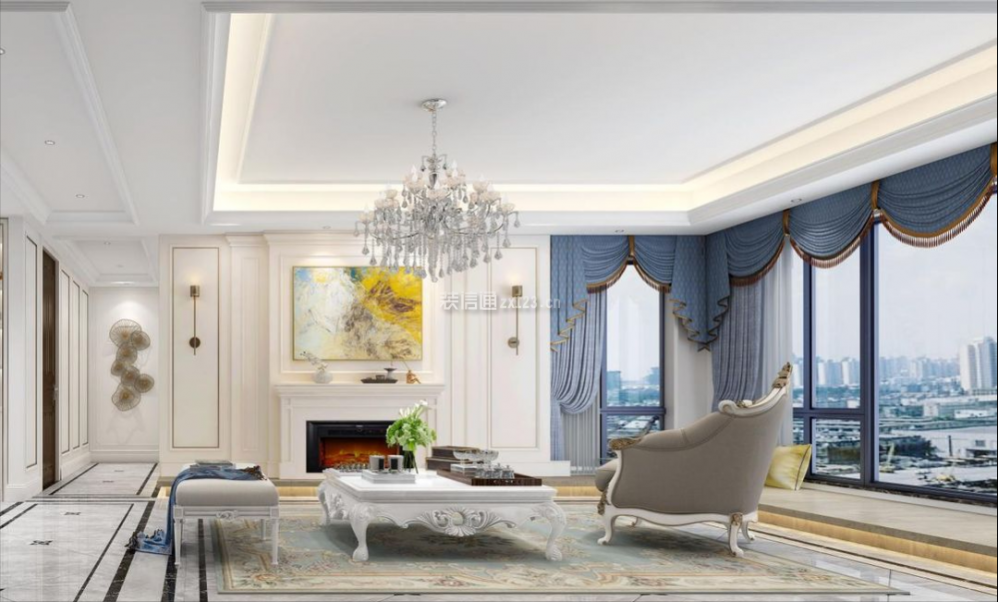 法式客厅装修效果图大全2023图片 法式客厅
