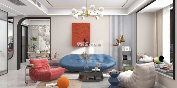 龙珠公寓现代风格100㎡设计方案