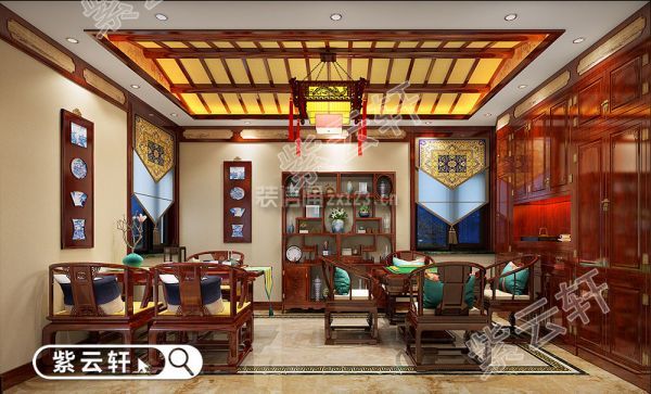 中式古典四合院茶室设计