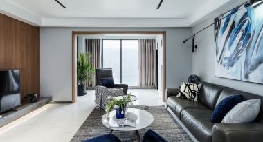 中海九樾现代风格122平米三室两厅装修案例