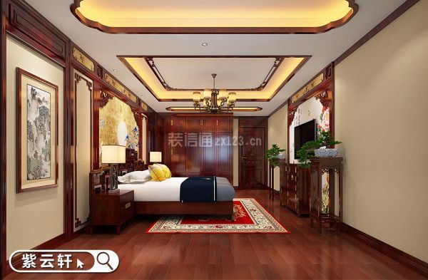 中式别墅装修设计 卧室