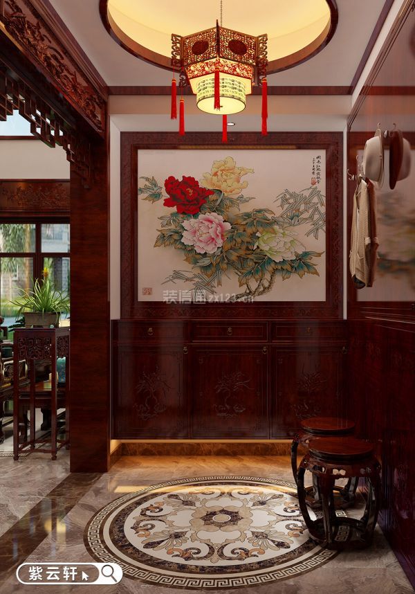 中式豪宅室内装修 玄关