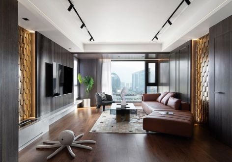 万科翡翠天誉126平现代风格三居室装修案例