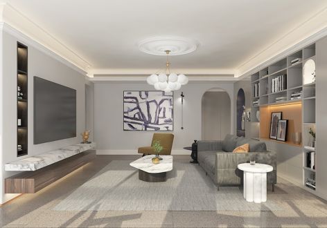 光彩国际公寓300平米平层法式风格装修效果图