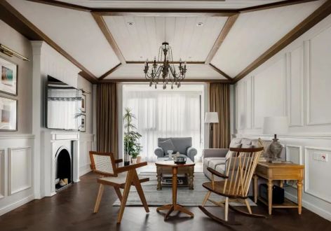 罗浮山水美地121㎡三居室美式风格装修案例