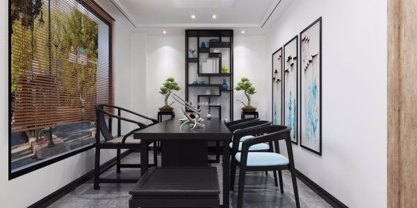 茶室新中式风格1300㎡设计方案