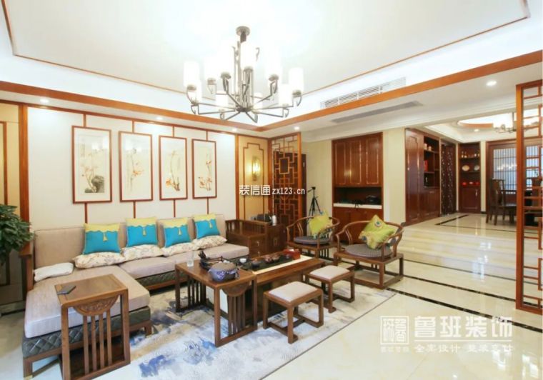 景湖蓝郡200㎡新中式在线工地_东莞鲁班装饰总部_装信通网