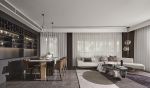 悦美国际125平现代风格三居室装修案例