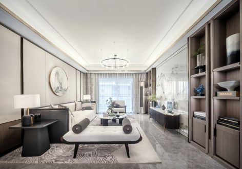 悦美国际136平新中式风格三居室装修案例