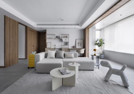 悦美国际115平现代风格三居室装修案例