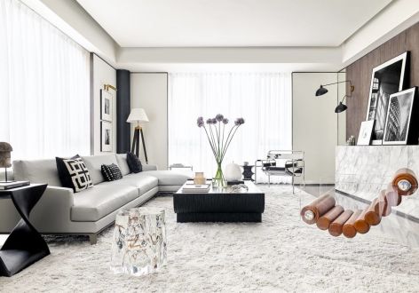 海伦国际125平现代风格三居室装修案例