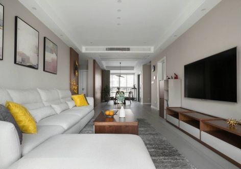 广州融创文旅城99平米现代风格三室两厅装修案例