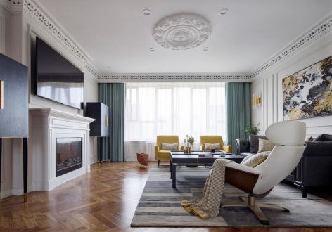 龙光普罗旺斯124平欧式风格三居室装修案例