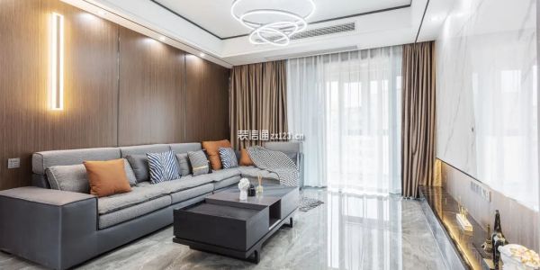 江南现代印象130㎡三居室现代简约装修案例