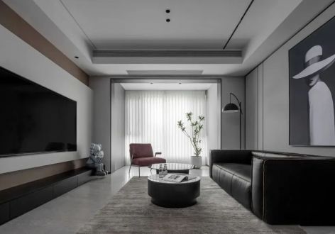 融创长江壹号98平米现代风格三室两厅装修案例