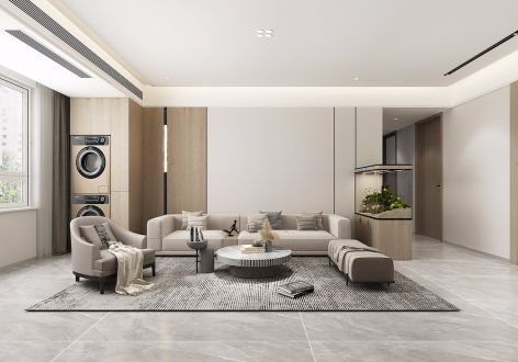 碧桂园珑樾湾125平三居室现代风格装修案例