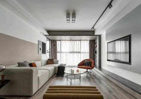 中铁逸都国际阅山112平三居室现代风格装修案例
