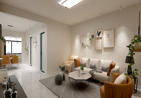 太阳国际公寓114平北欧风格装修案例