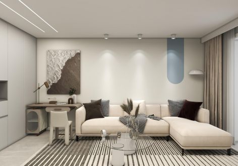 万科城115㎡三居室现代风格装修案例