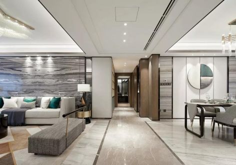龙瑞苑现代三居室110平米装修案例