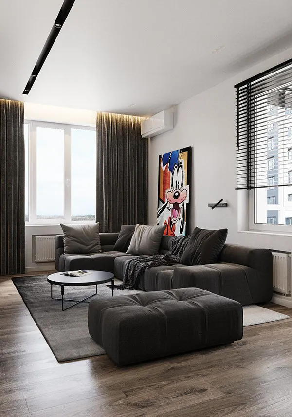 90平现代风装修案例,经典全黑搭配!