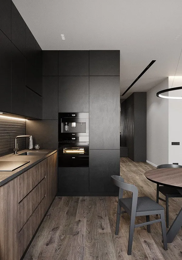 90平现代风装修案例,经典全黑搭配!