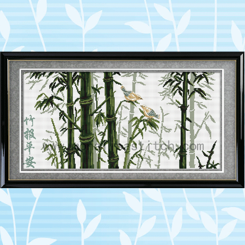 皇室蒙娜丽莎十字绣竹报平安-Ⅱ