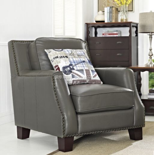 广兰英伦灰色单人位沙发