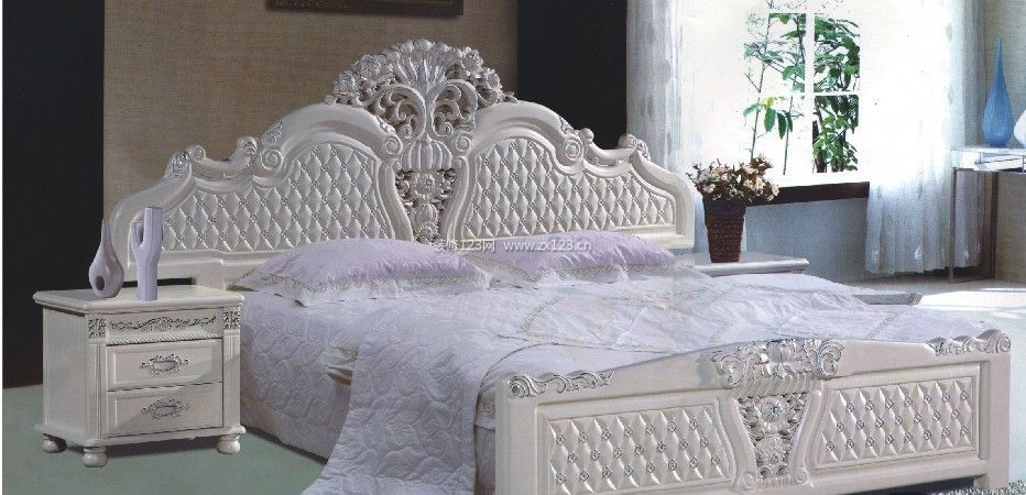 大森林欧式象牙白儿童实木床头柜