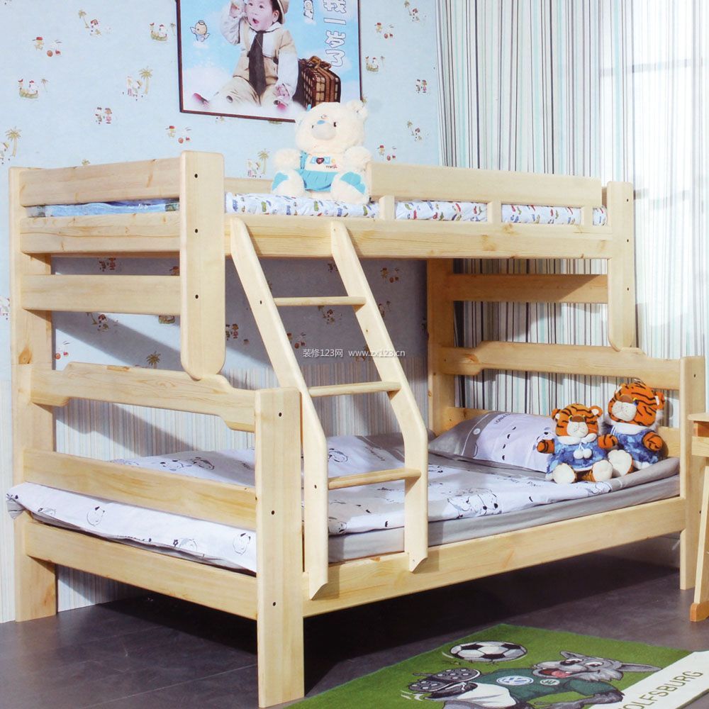 上下床,田园风实木护栏儿童上下床