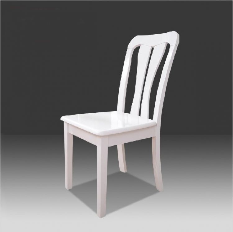 餐椅,简约白色实木餐椅