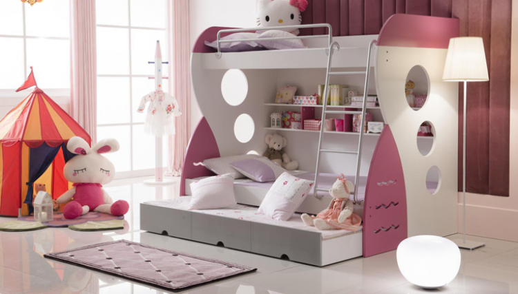 床,简约上下三层床