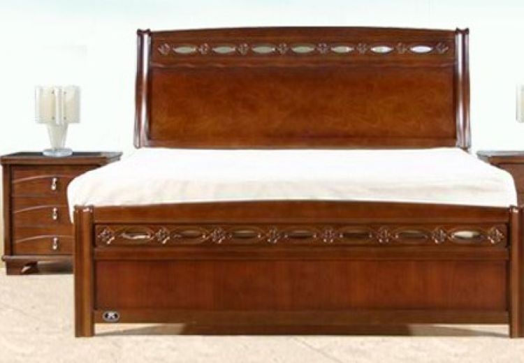 吉斯现代简约实木真皮床