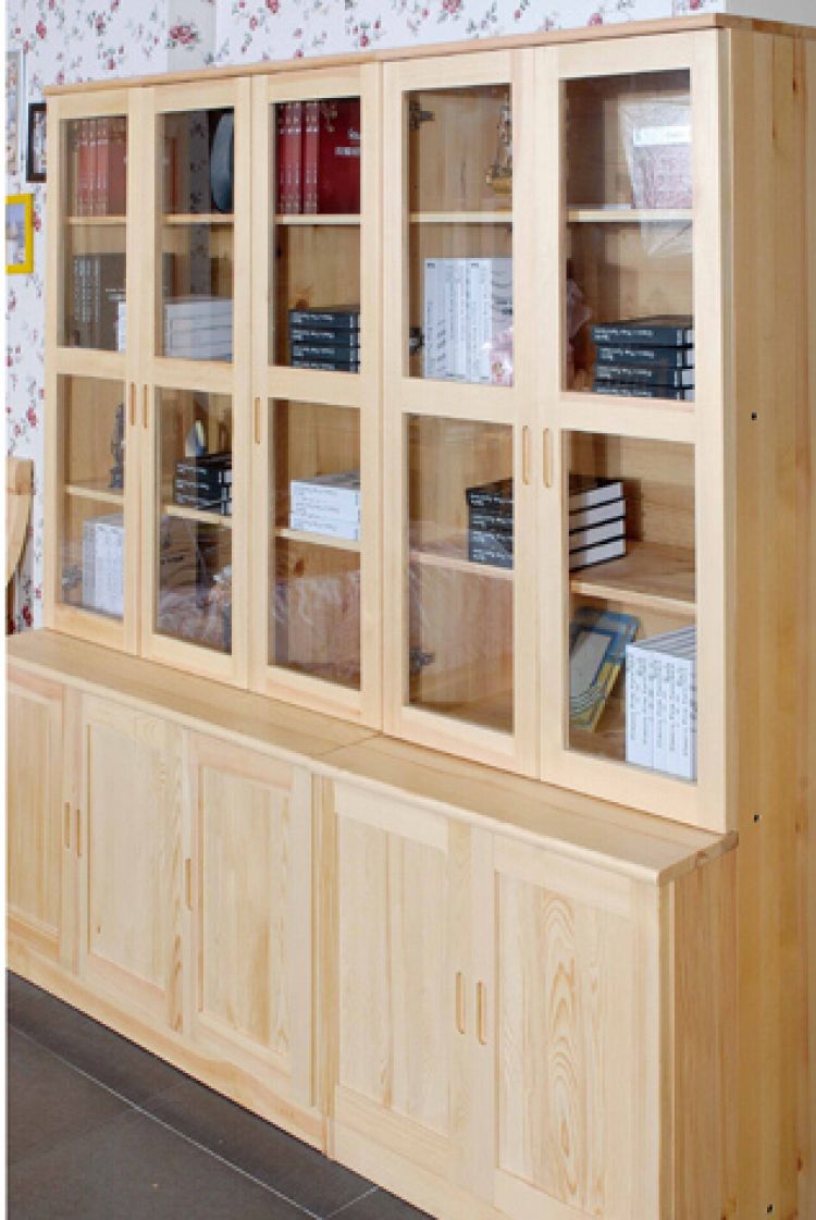 书柜,乡村风实木浅木色书柜